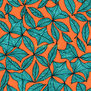 Turquoise Leaves Orange