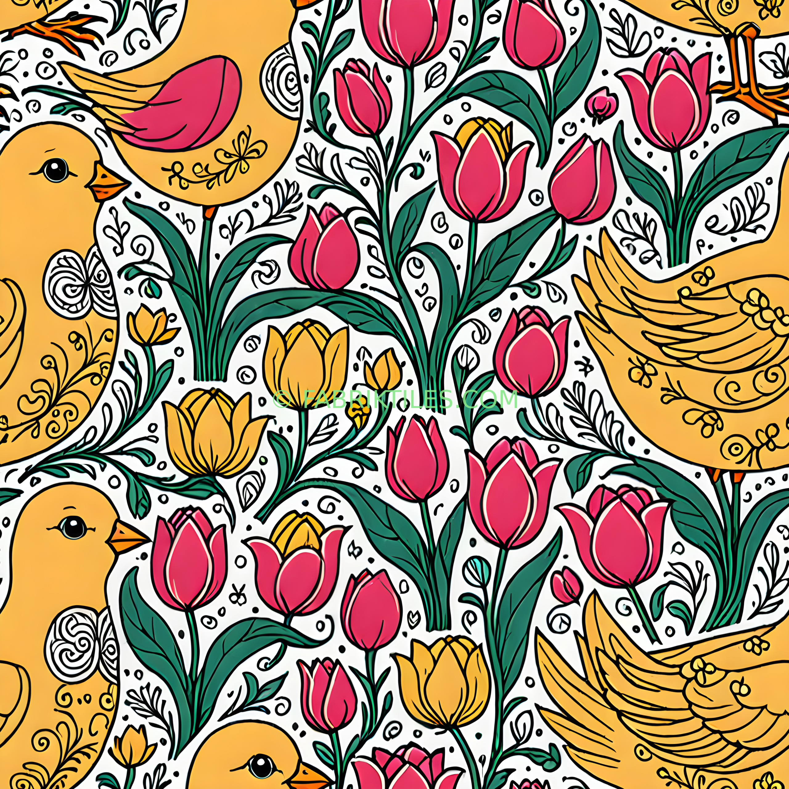 Chickens and Tulips