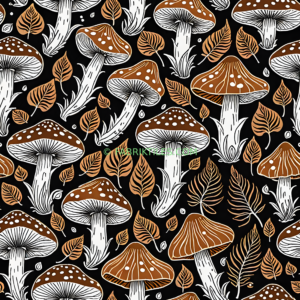 Mushrooms and Leaves