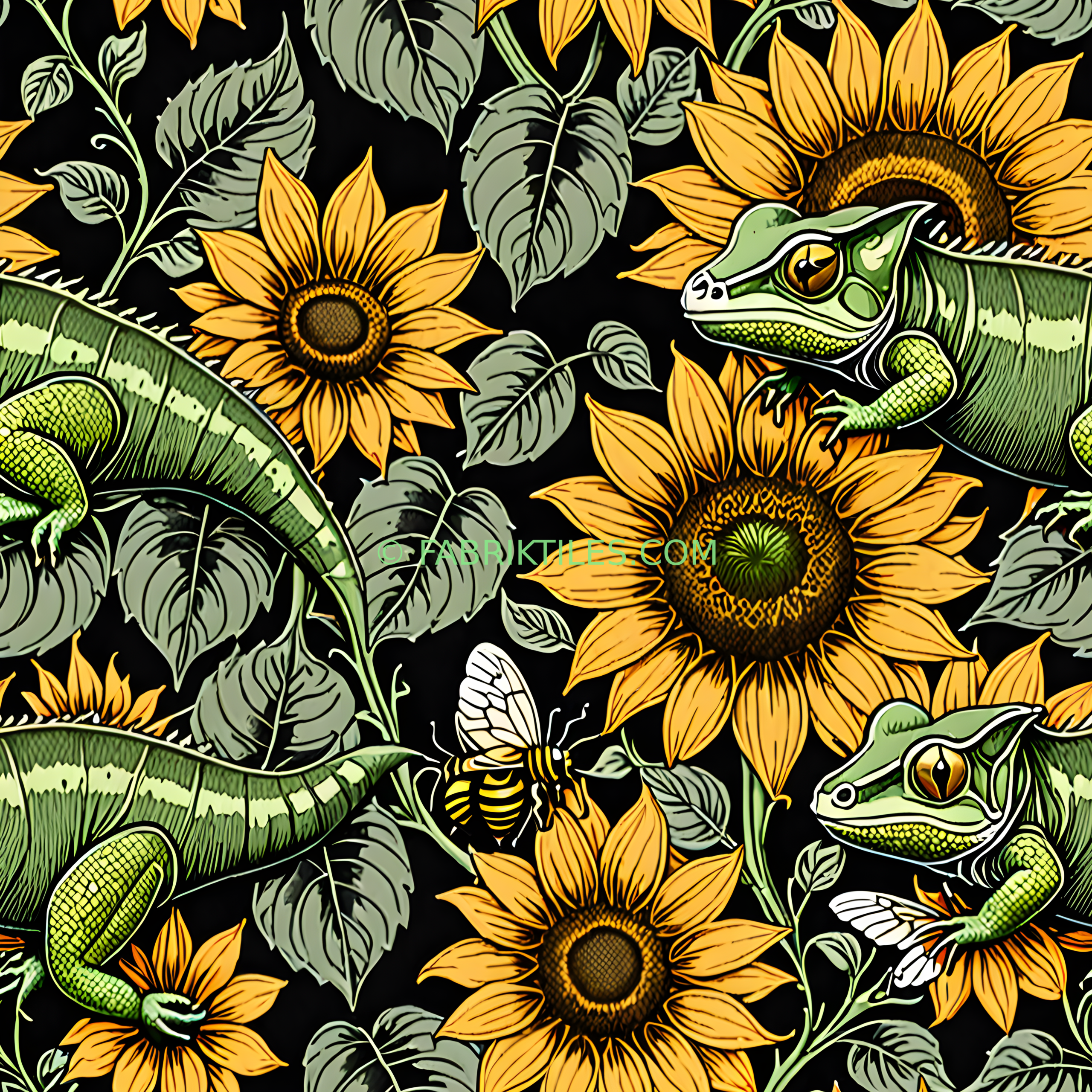 Sunflowers and Lizards