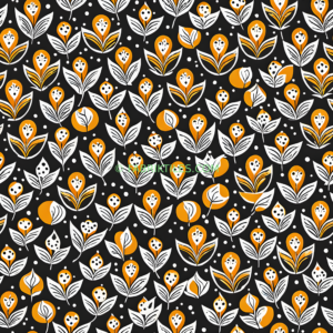 Golden Tulips and Leaves