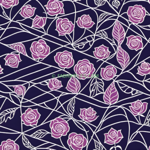 Purple Roses and Leaves