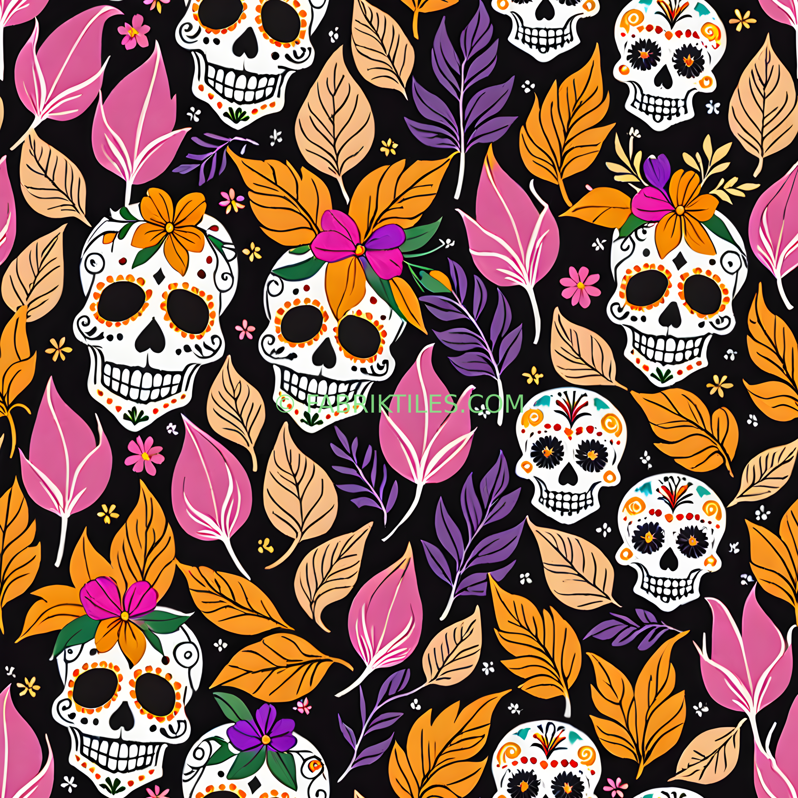 Sugar Skulls and Flowers