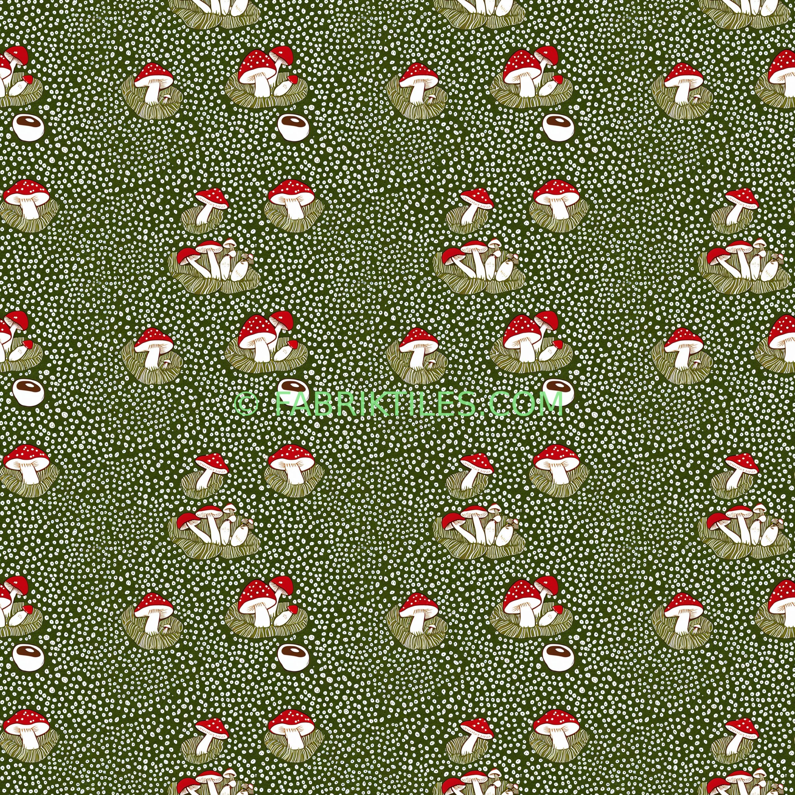 Cottagecore Mushroom Fairy Ring tiled preview