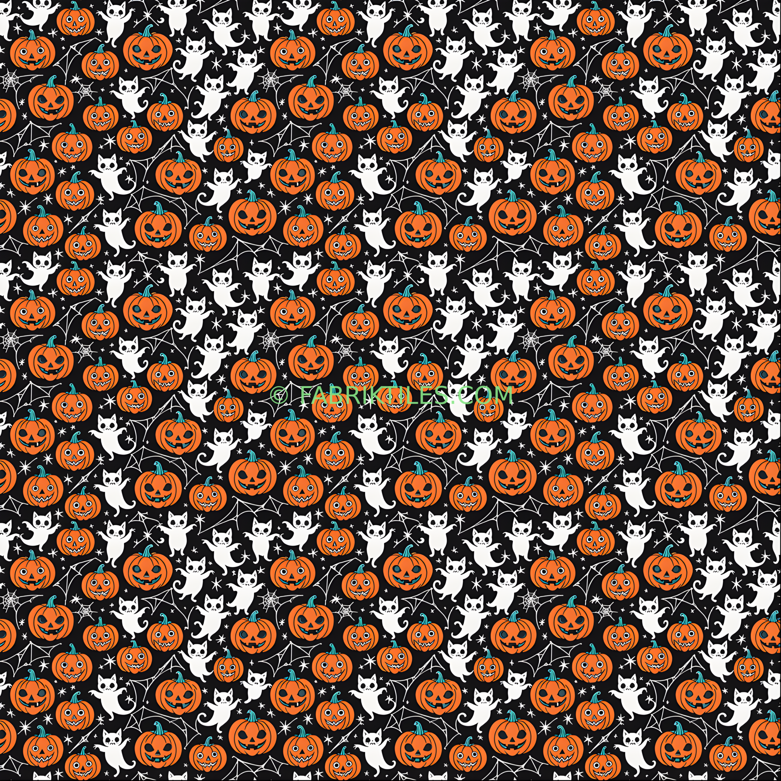 Pumpkins and Ghosts tiled preview