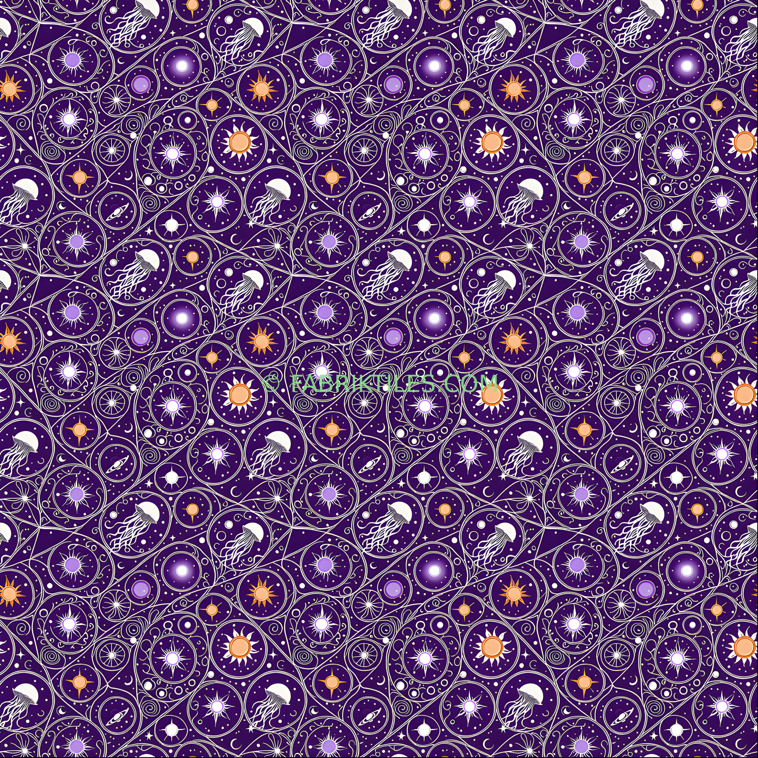 Celestial Orbs and Jellyfish tiled preview