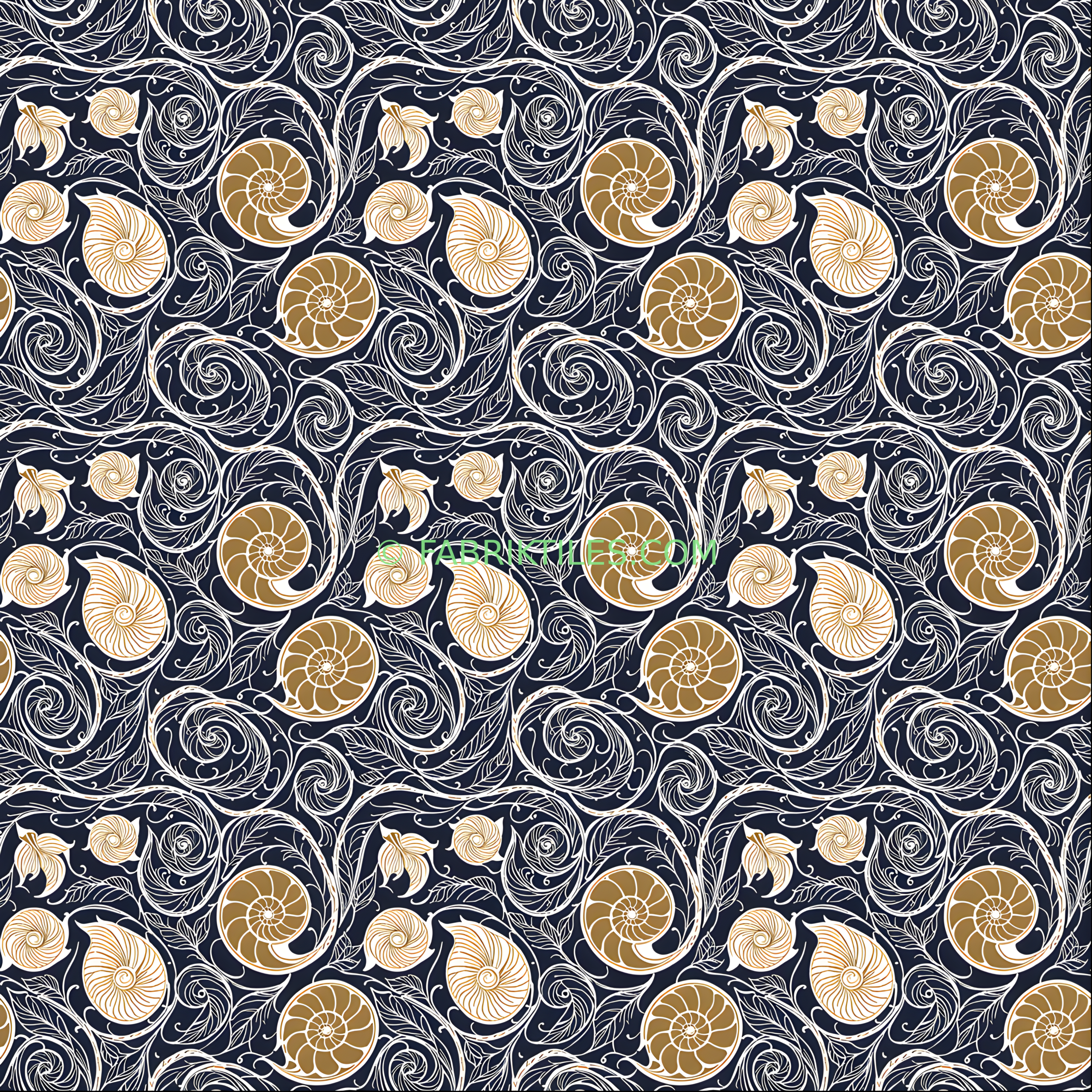 Nautilus and Vines tiled preview