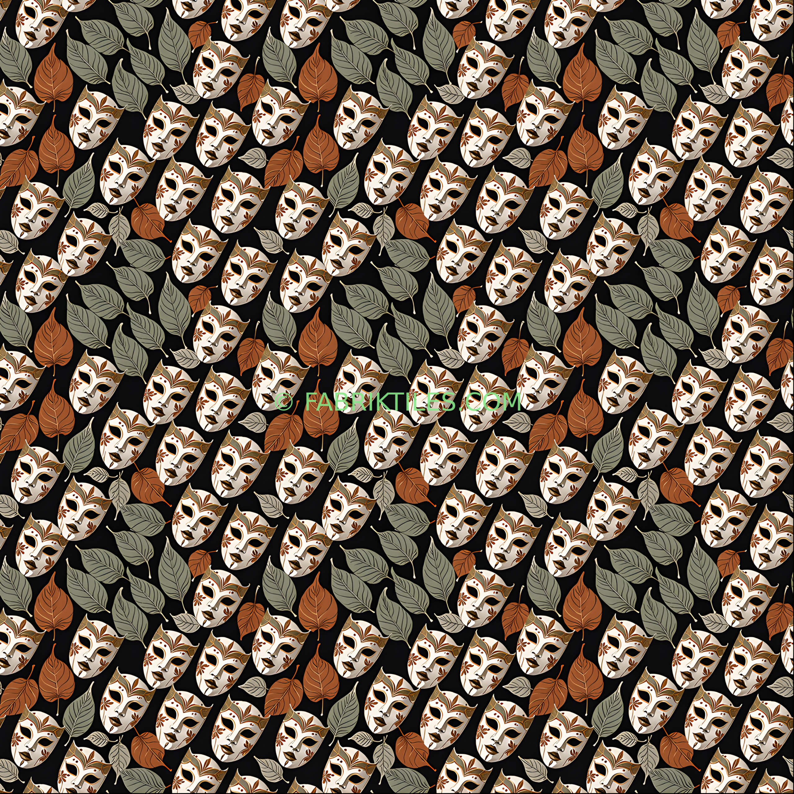 Masks and Leaves tiled preview