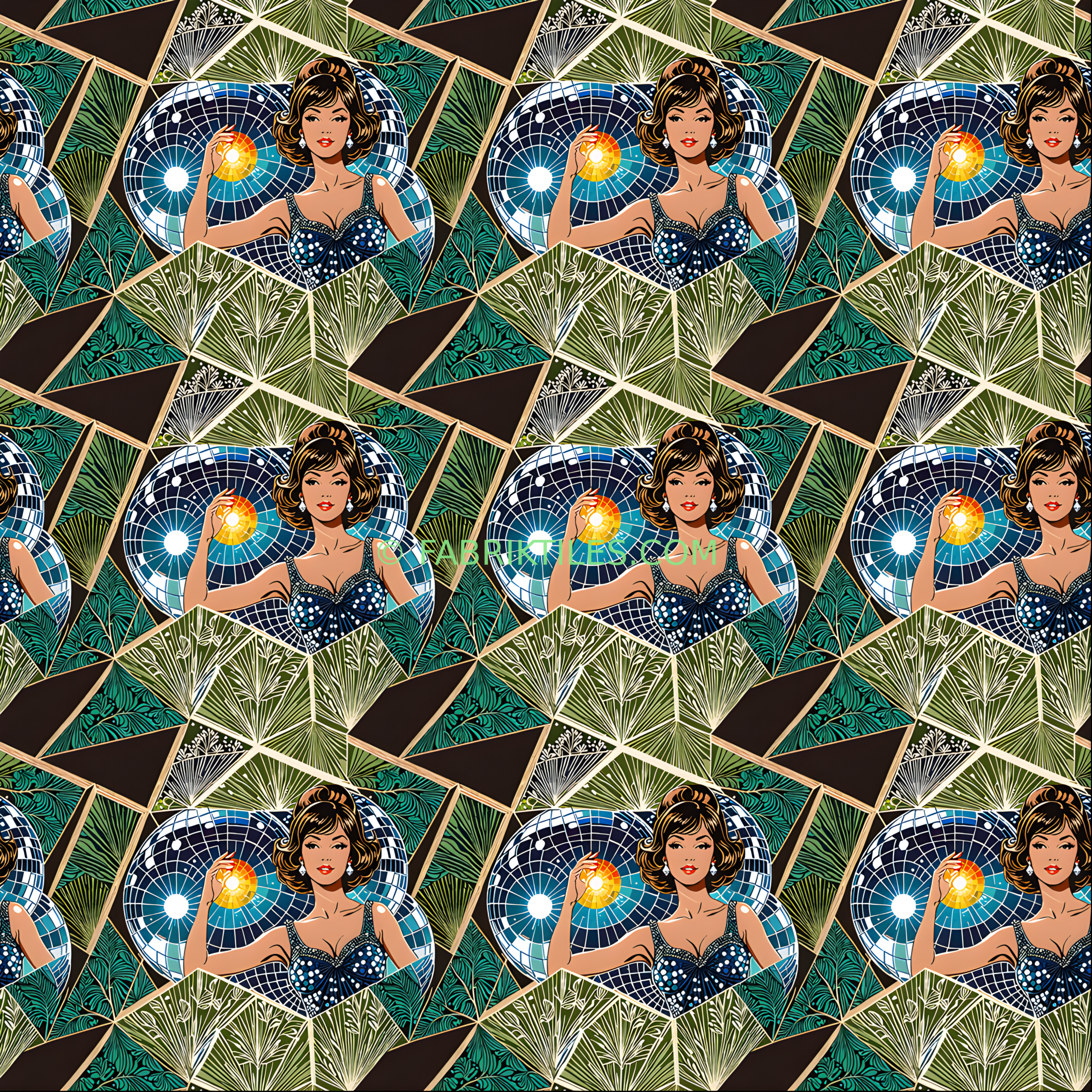 Disco Diva Palms tiled preview