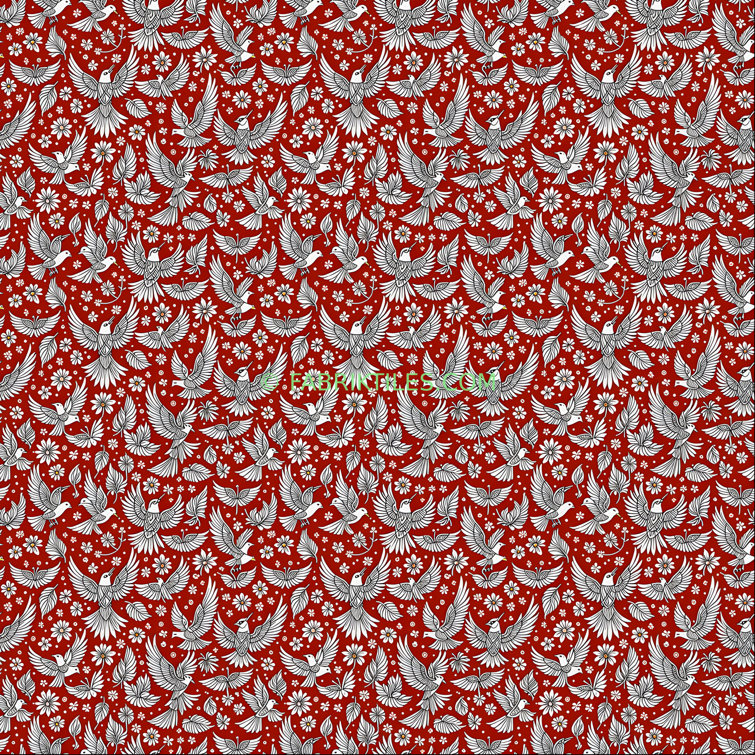 Doves and Daisies tiled preview