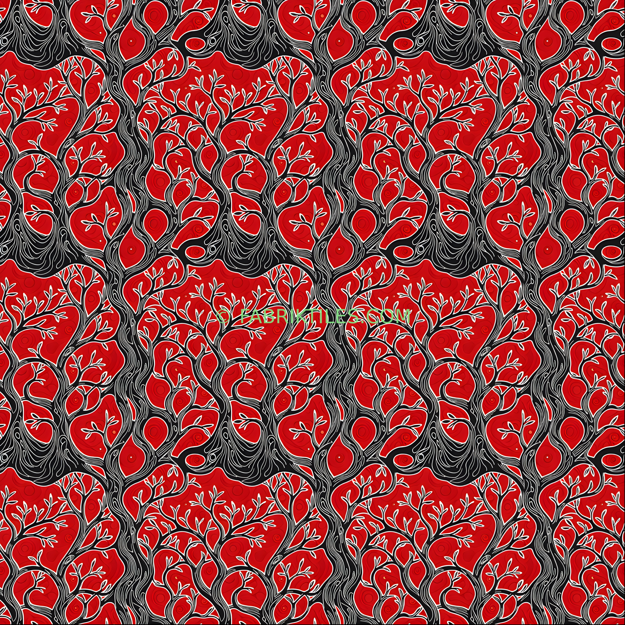 Red Apples and Branches tiled preview