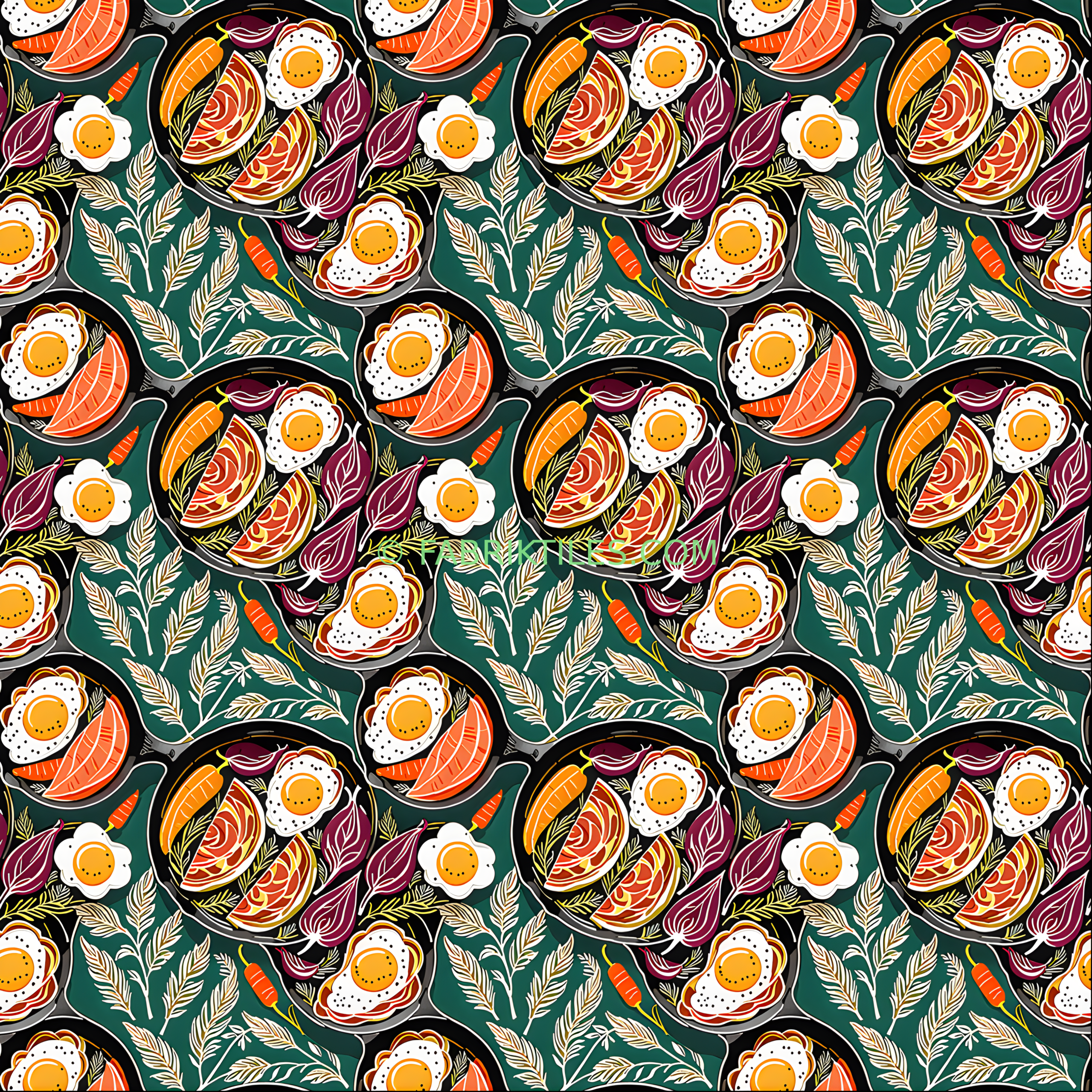 Fried Eggs and Salmon tiled preview